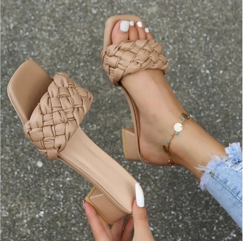 Apricot Braided Mule