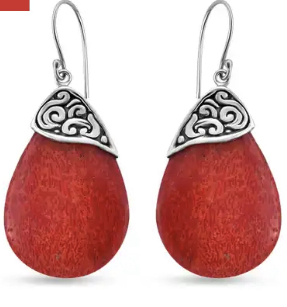 Sponge Coral Earrings Sterling Silver