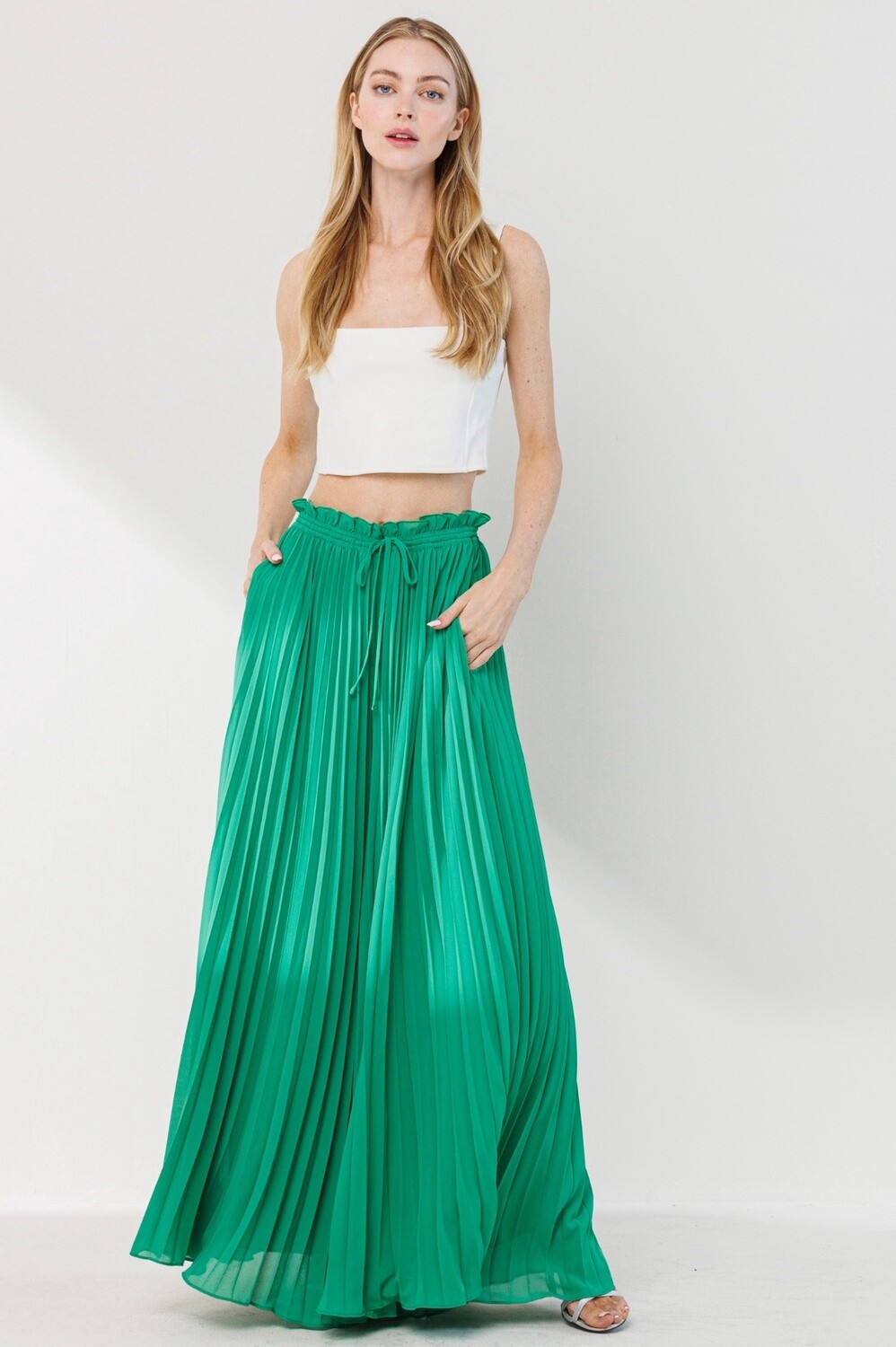 Smocking Waist Pleat Pants