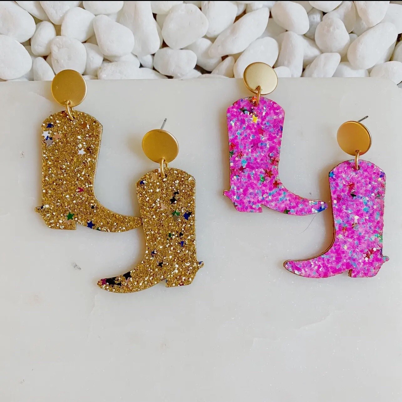 Glittered Up Cowgirl Earrings