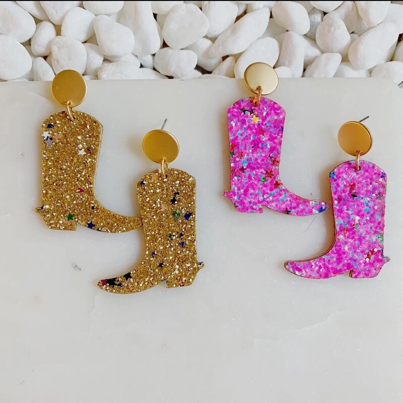 Glittered Up Cowgirl Earrings