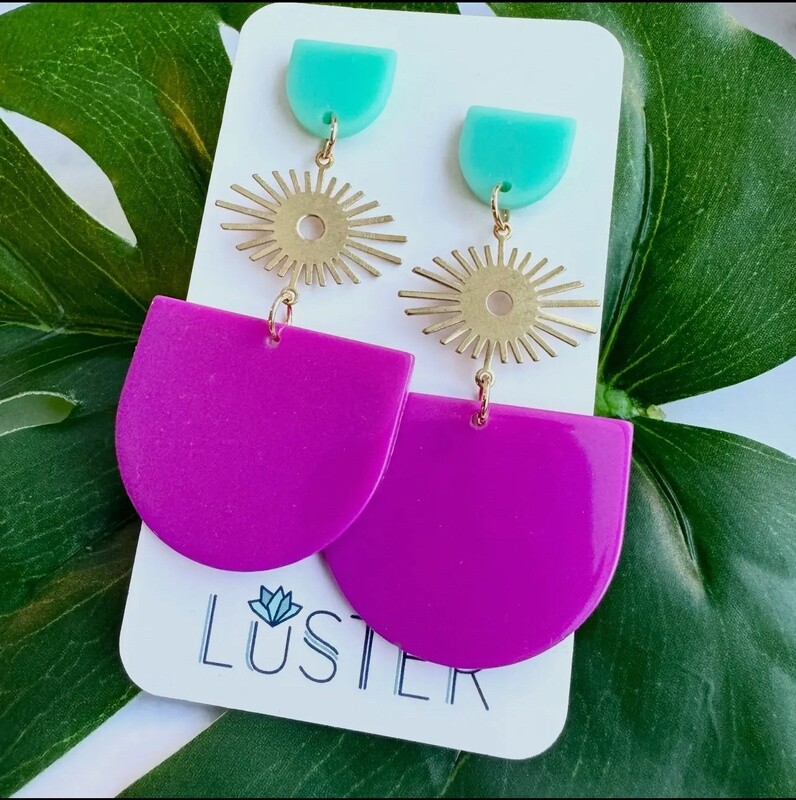 Acrylic+ Brass unique Earrings