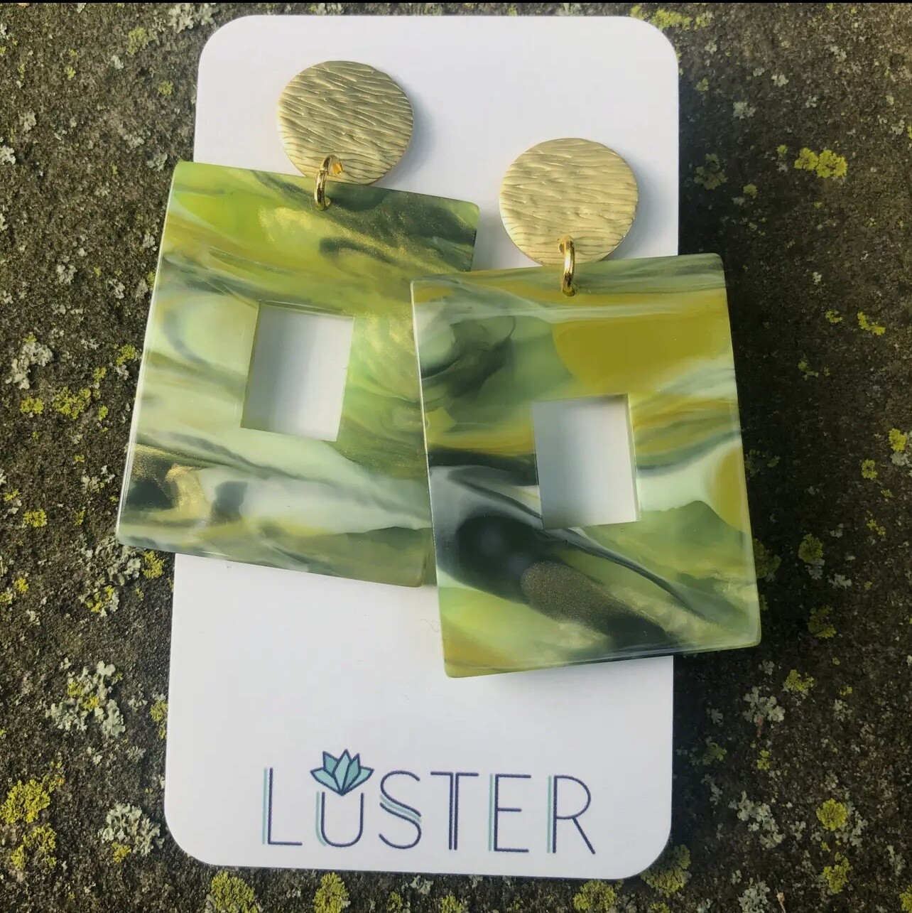 Acrylic Rectangle Drop Earrings