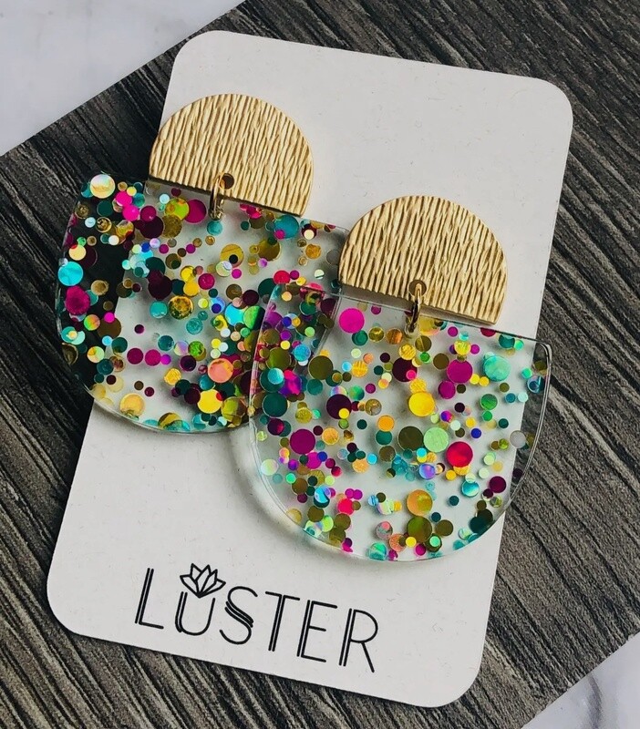 Confetti Disc Unique Lightweight Earrings