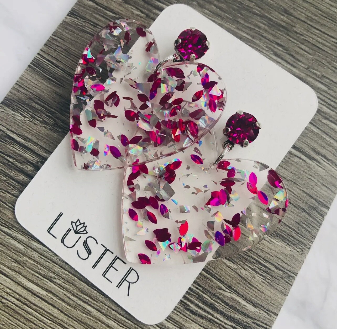 Confetti Heart Love Unique Earrings