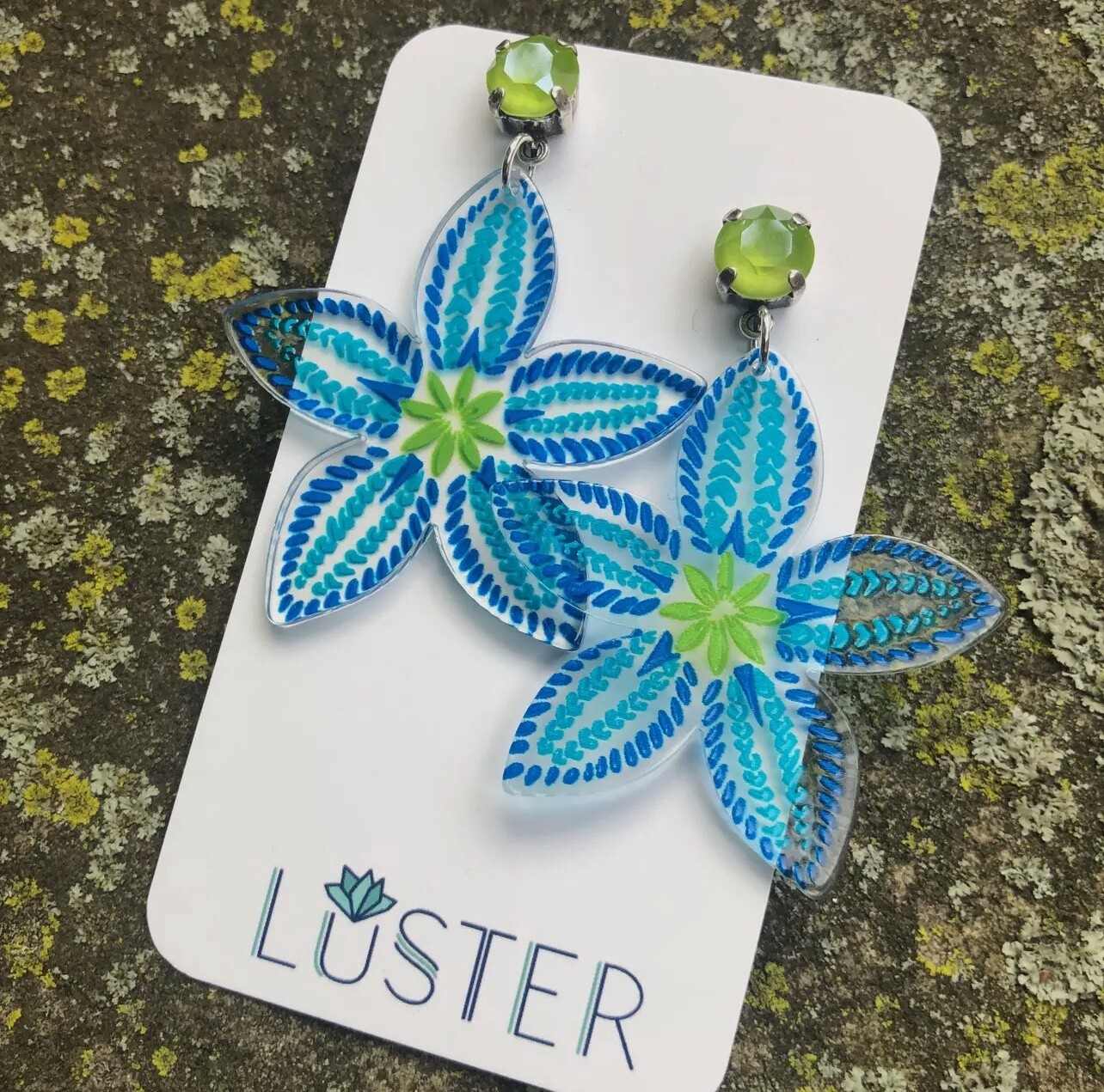 Star Flower Acetate Lightweight Earrings