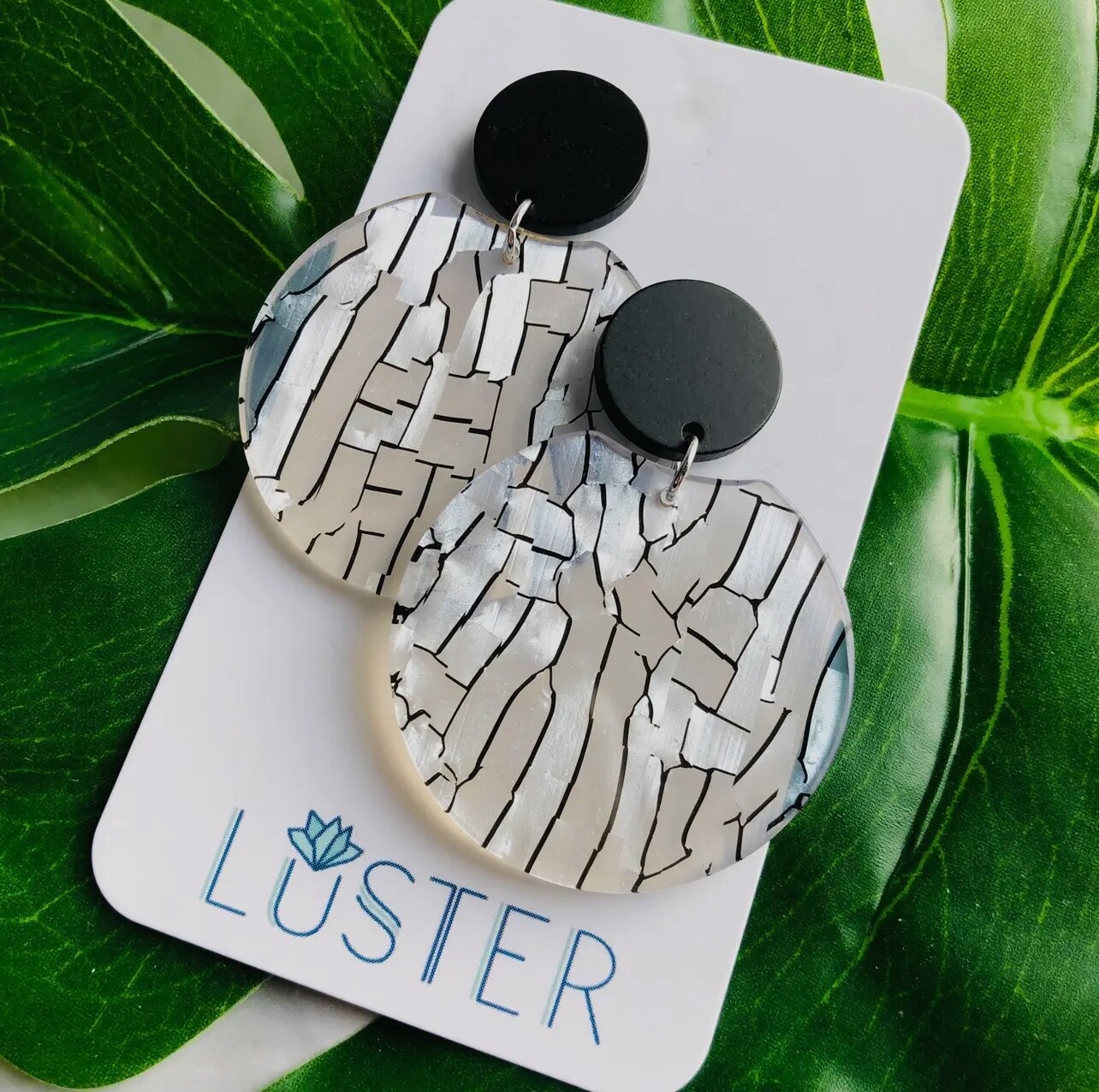 White Disc Unique Earrings