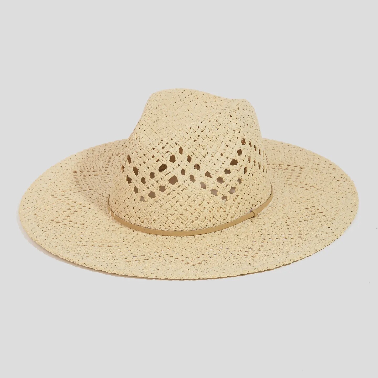 Straw Braided Fedora Hat