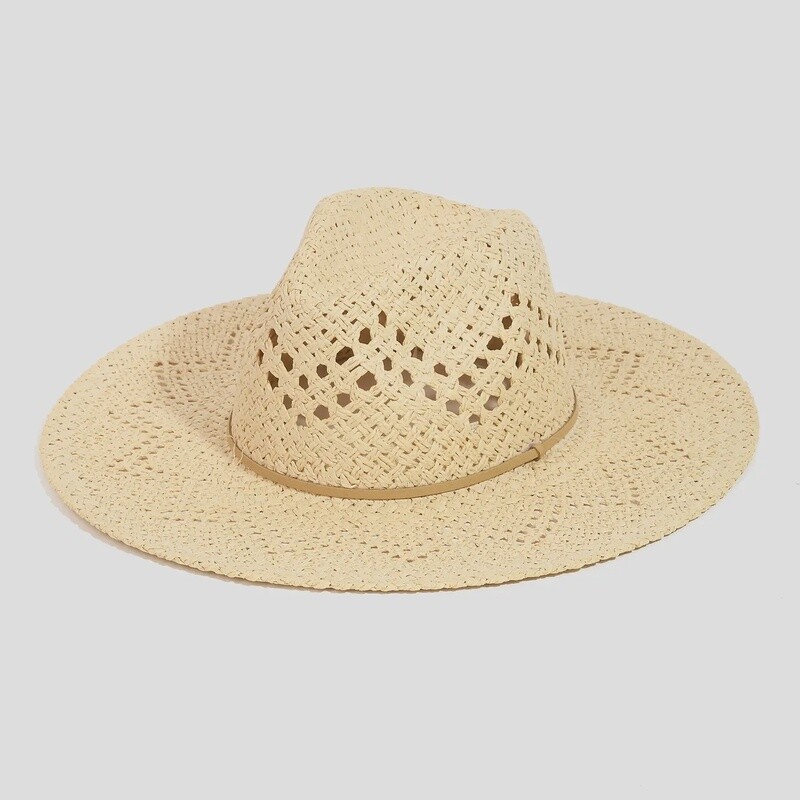 Straw Braided Fedora Hat
