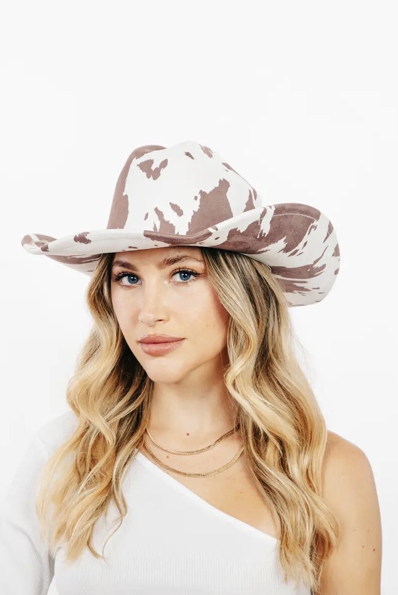 Cow Print Cowboy Hat