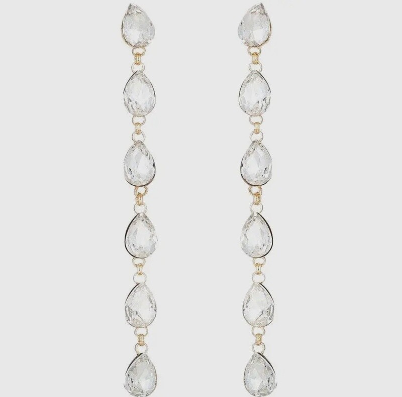 Six Tear Drop Link Dangle Earrings