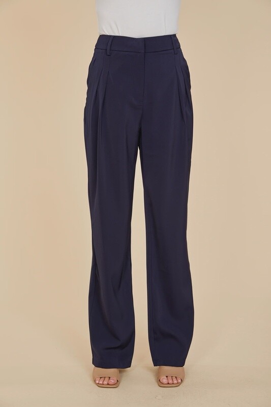 Pleated Wide Leg Trousers