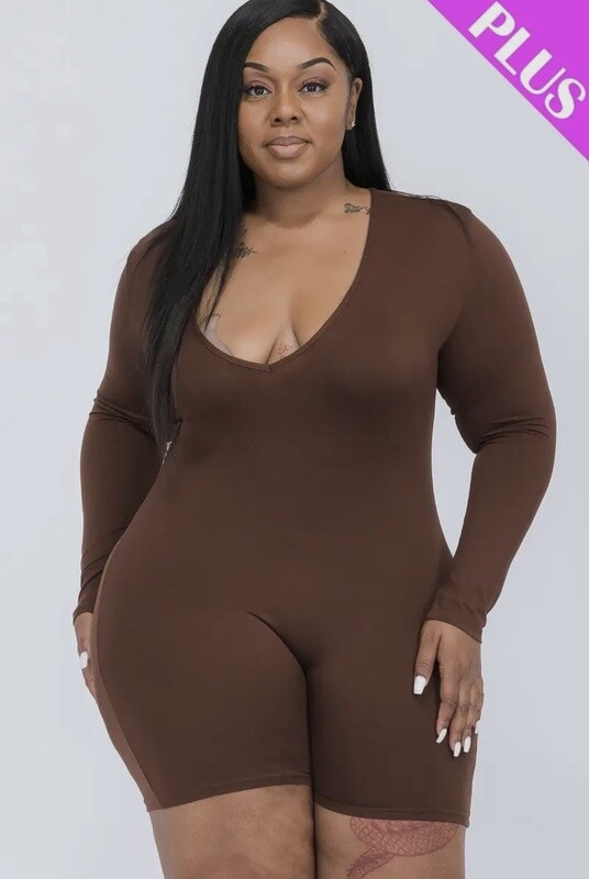 Brown BodyCon Romper