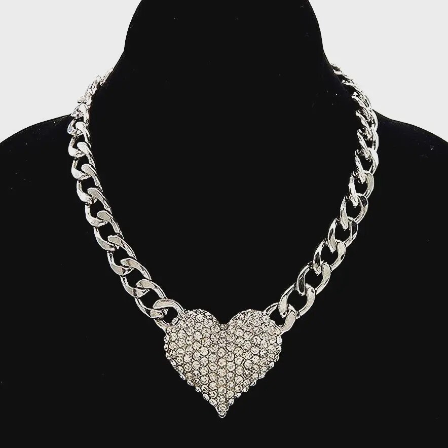Necklace Chain with Stone Heart