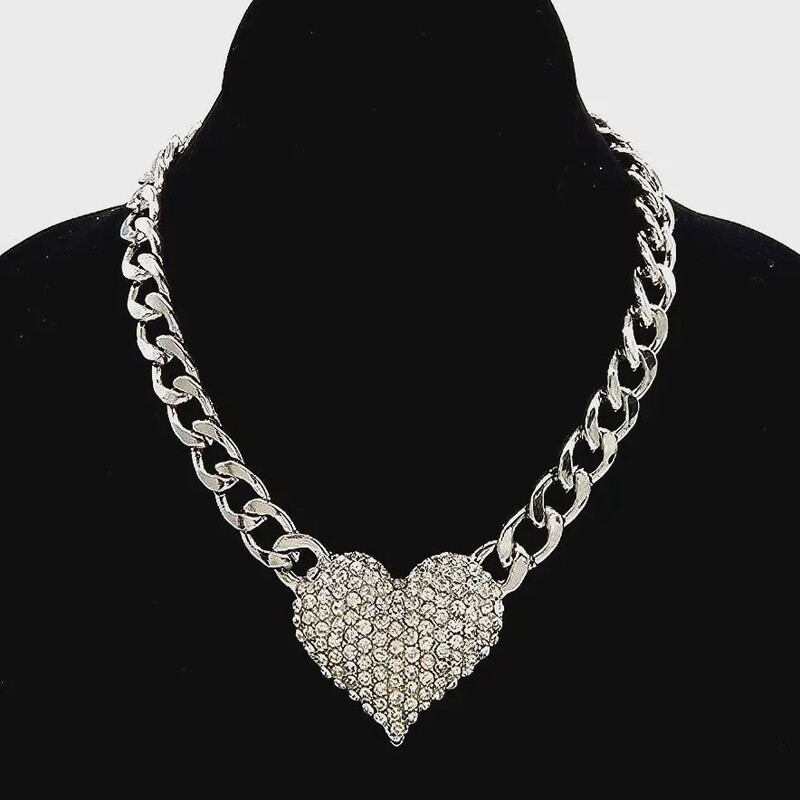 Necklace Chain with Stone Heart