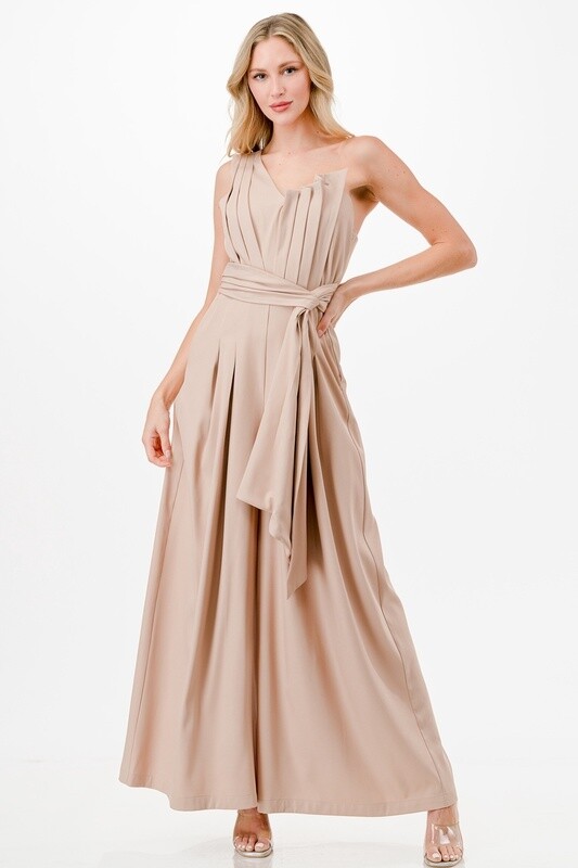 Asymmetrical Tied Front Jumpsuit