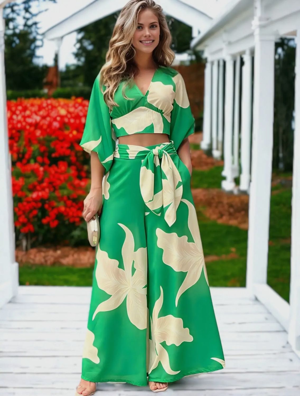 Tropical Floral Summer Two Piece Set