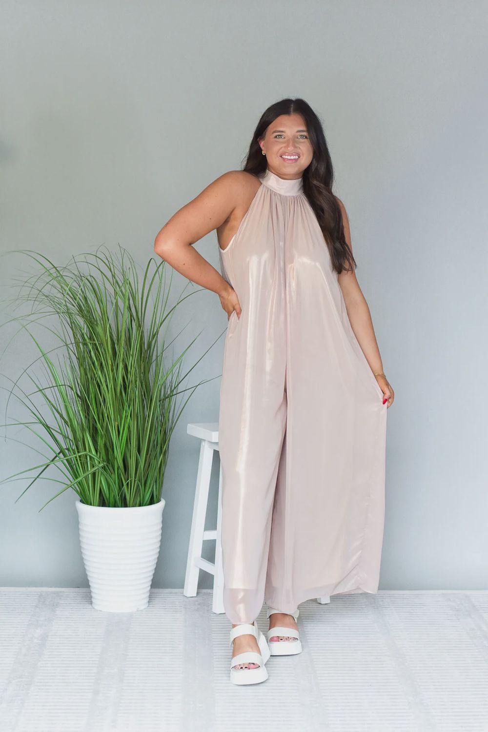 Valentina Jumpsuit, Colour: Nude, Size: S