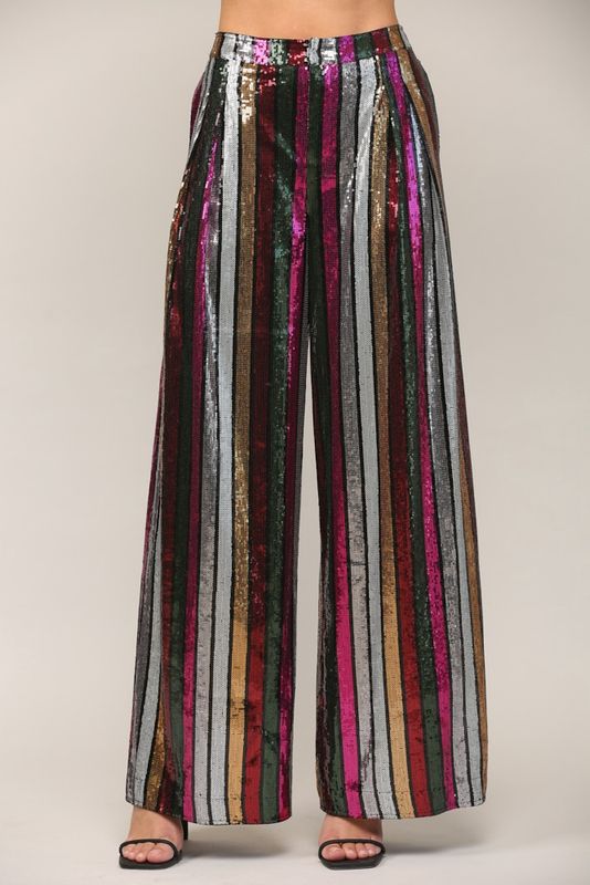 Stripe Wide Leg Pants