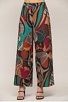 Abstract Print Wide Leg Pants
