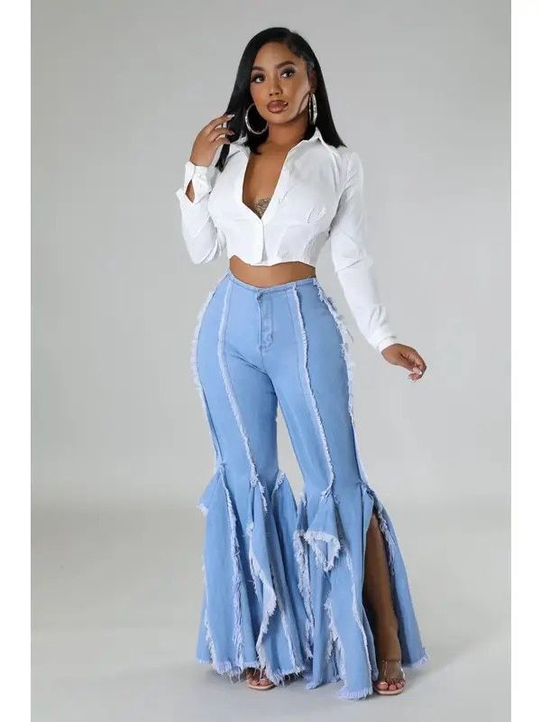 Ripped Flare Jeans