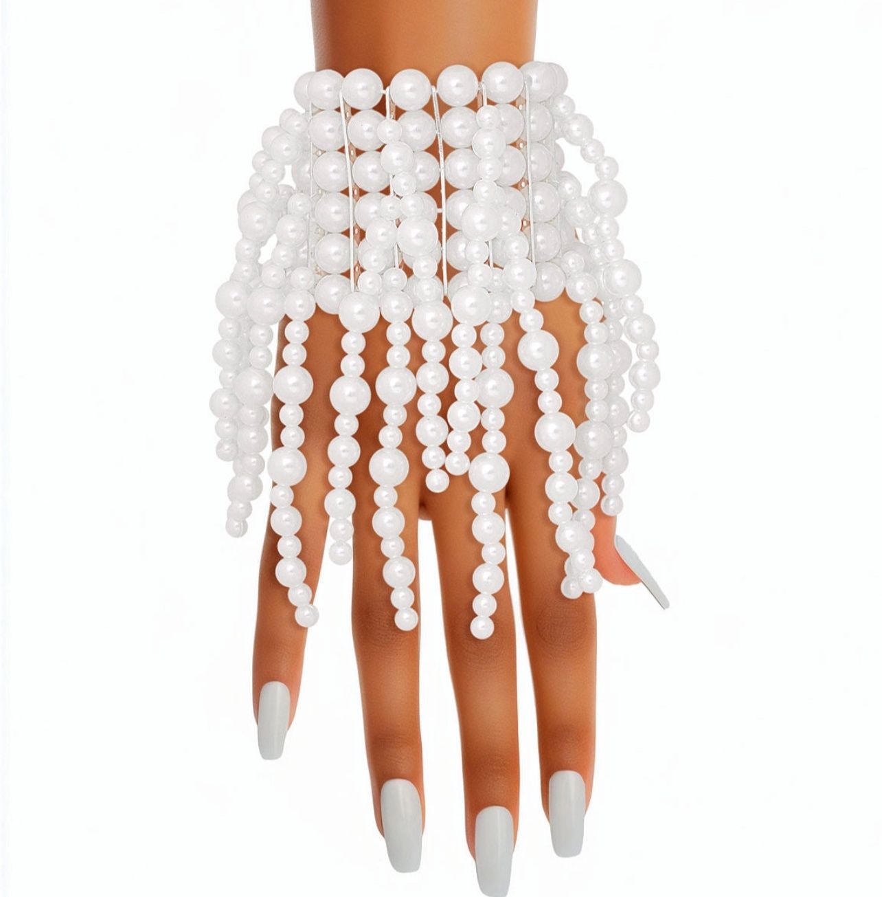 Bracelet White Pearl Fringe