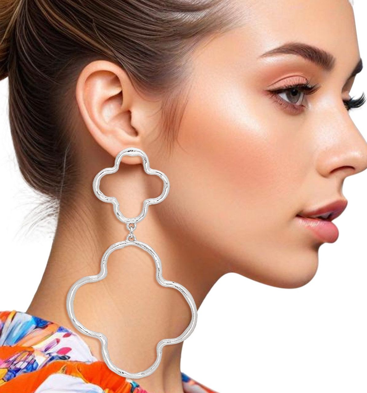 Dangle Gold Clover Earrings