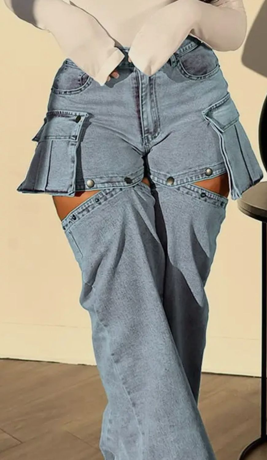 Detachable Hanging Bag denim pants