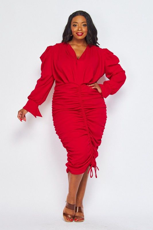 V-Neck Ruffle Dress