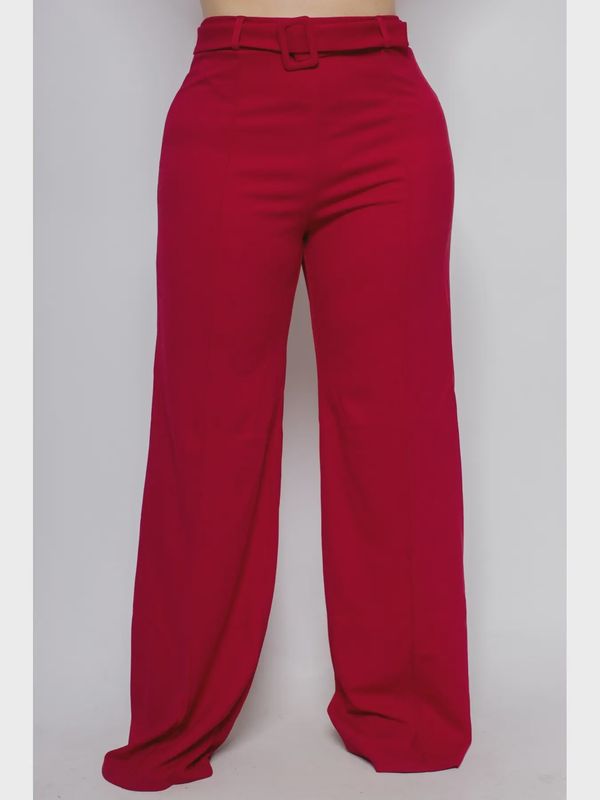 Belted Wide Leg Pants