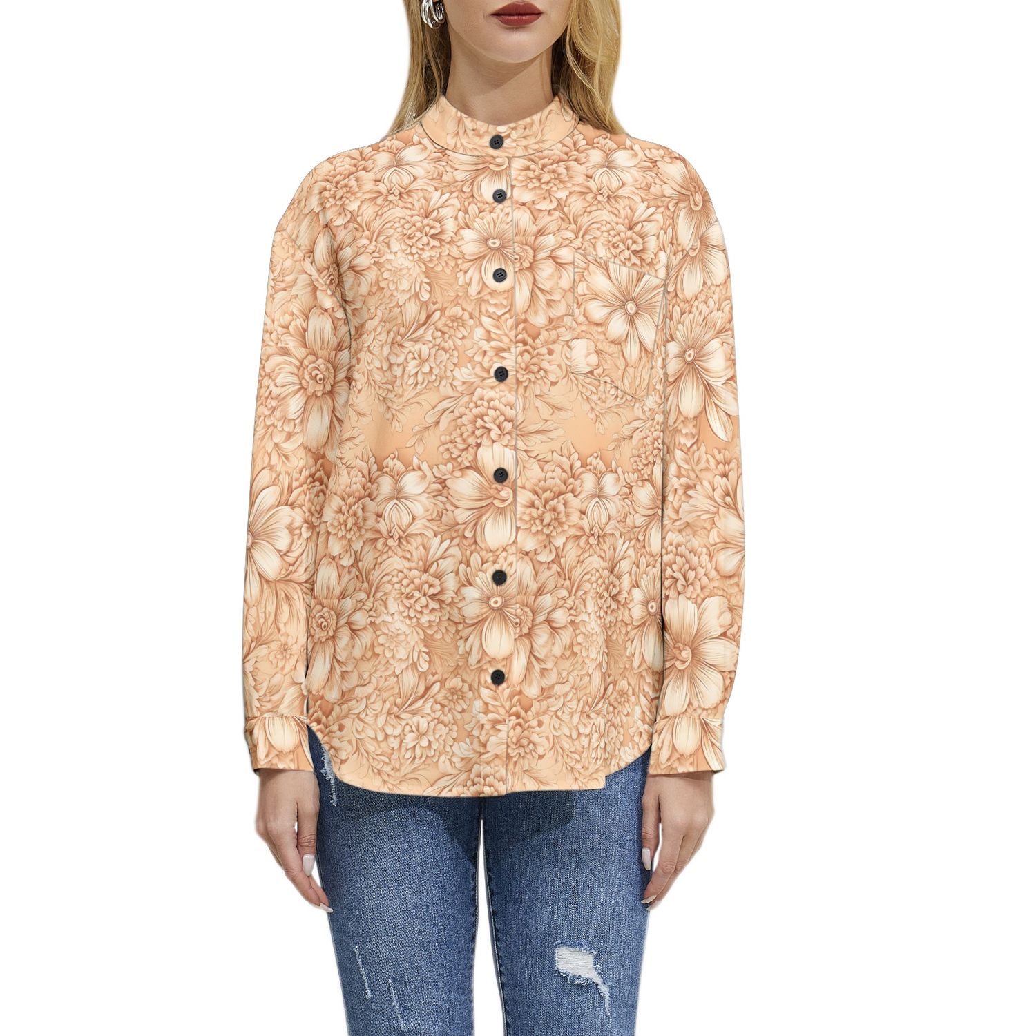 Peach Petal - Casual Shirt Top