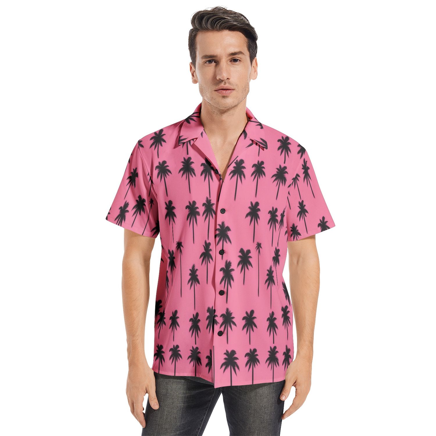 Pink Palm - Men&#39;s All-over print Short Sleeve Shirts