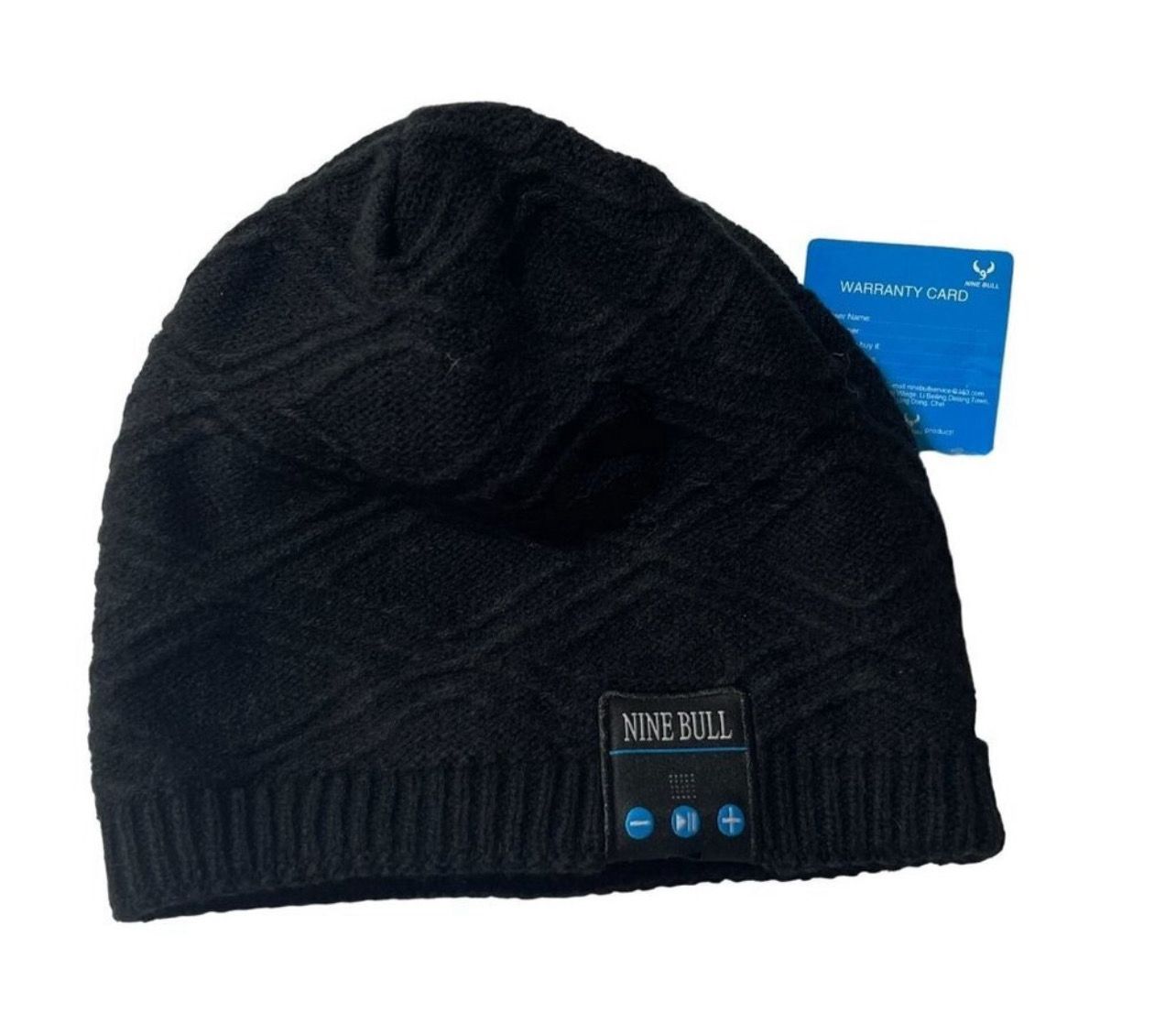 New Nine Bull Bluetooth Beanie Hat Cap Knit Black Wireless Winter Hat One Size