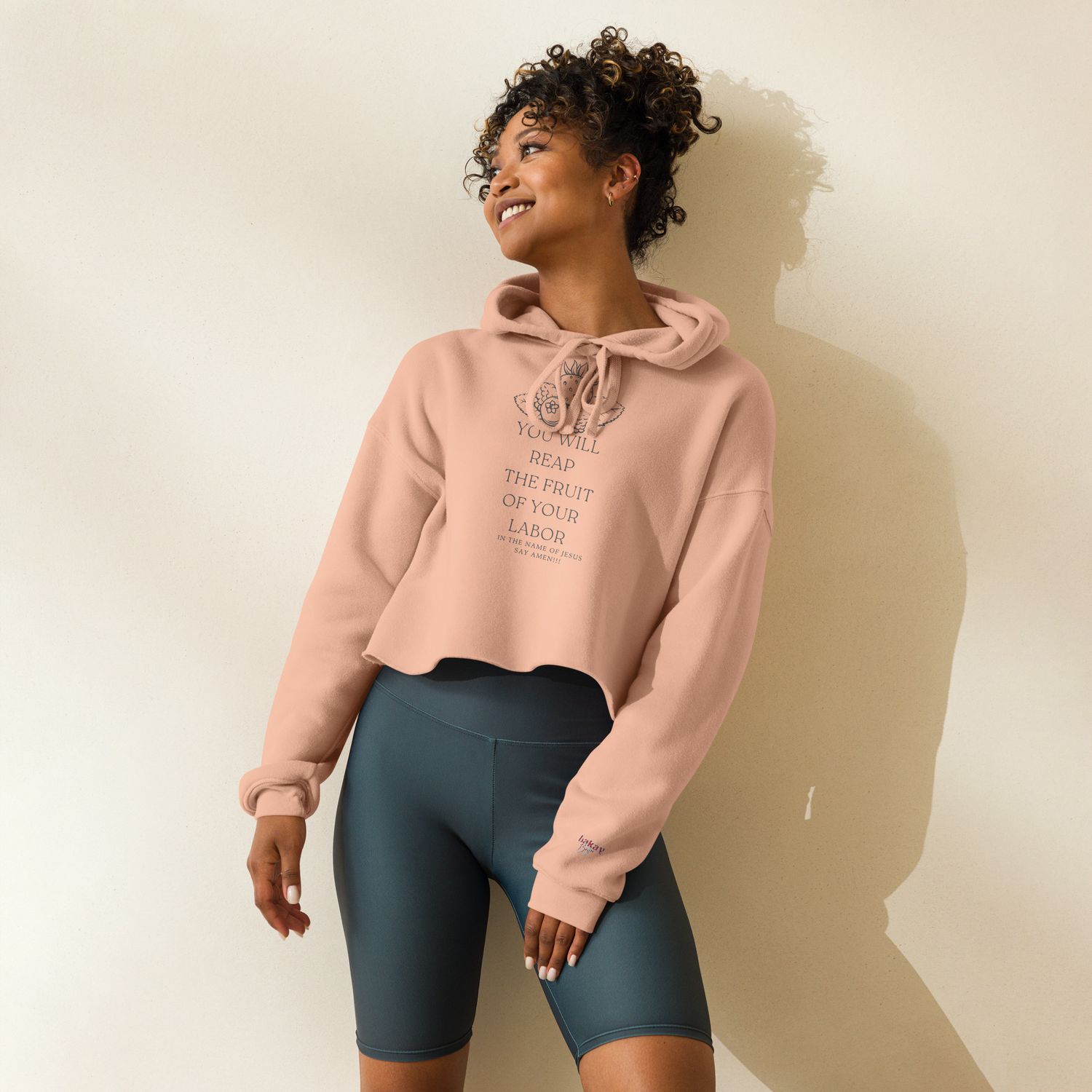 Fruit of Labor Cropped Women Hoodie