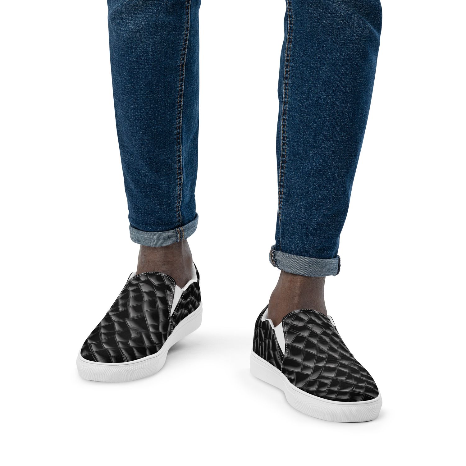 Luxury Black - Men&#39;s Casual/Sporty, Comfortable Slide-On Sneakers, Walking Shoes