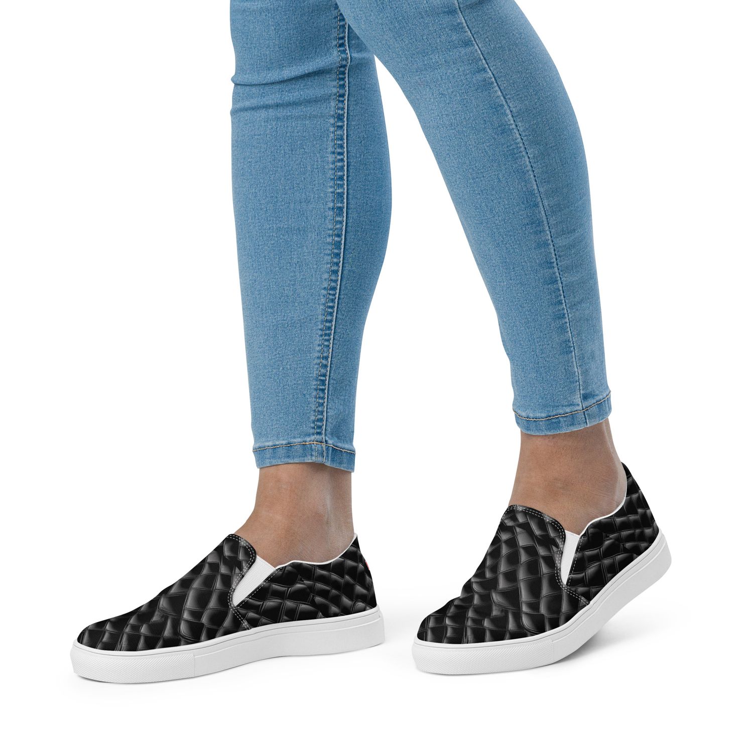 Black Luxury Women’s Casual/Sporty, Comfortable Slide-On Sneakers, Walking Shoes