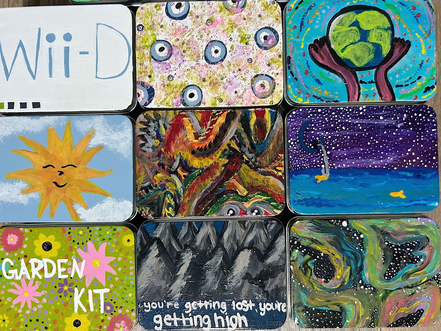 Hand-Painted Weed Tins