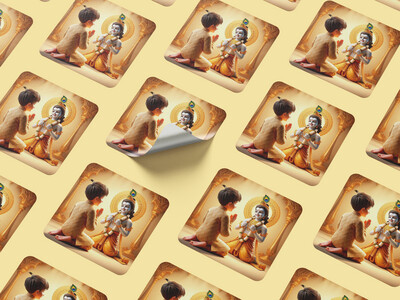 Lord Krishna Stickers (4 Pcs)