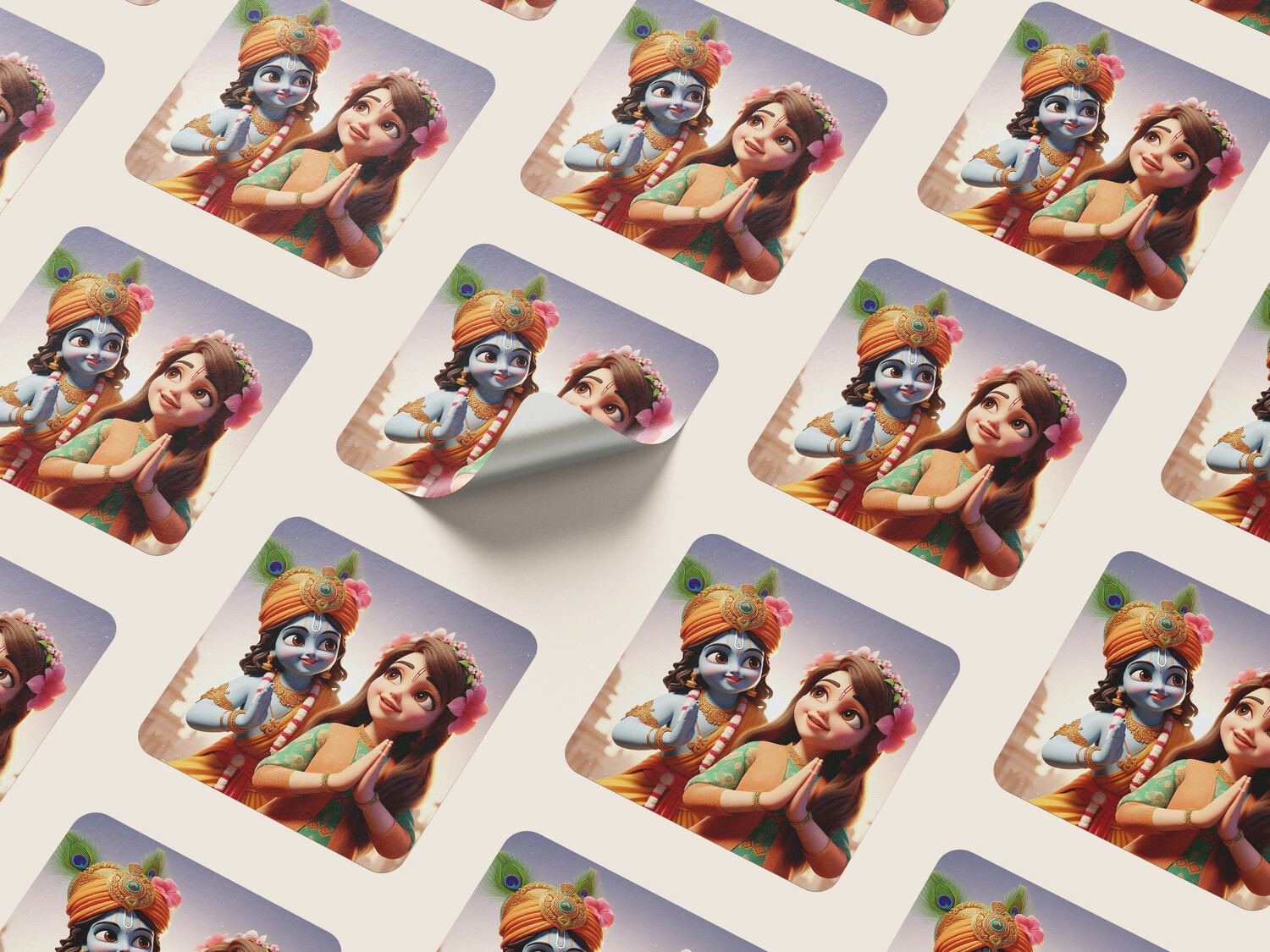 Lord Krishna Stickers (4 Pcs)