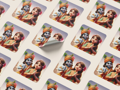 Lord Krishna Stickers (4 Pcs)