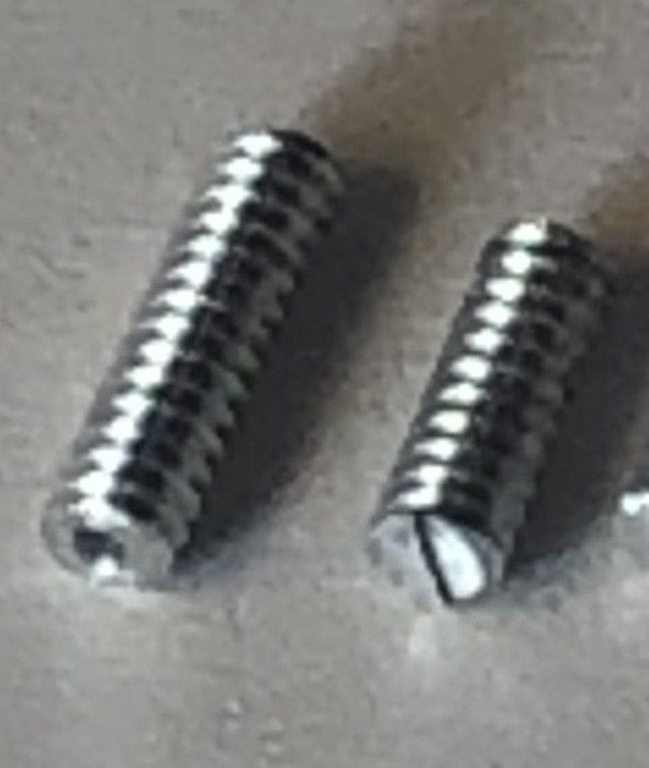Aluminum Slotted Grub Screw Flat Point for a VP hubs