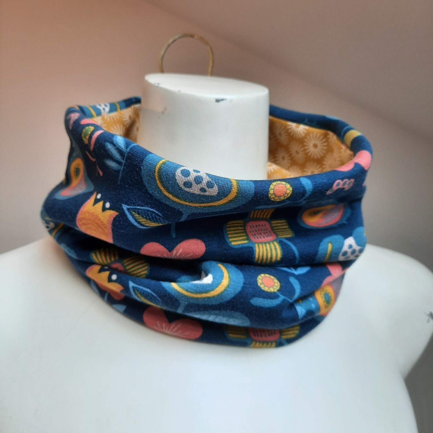 Snood Enfant &quot;Oiseaux bleus&quot;