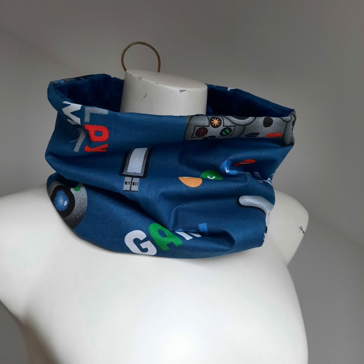 Snood Enfant &quot;Gaming&quot; polaire bleu marine