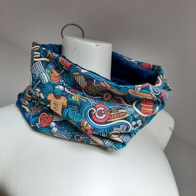 Snood Enfant &quot;Multisport&quot; polaire minky bleu marine