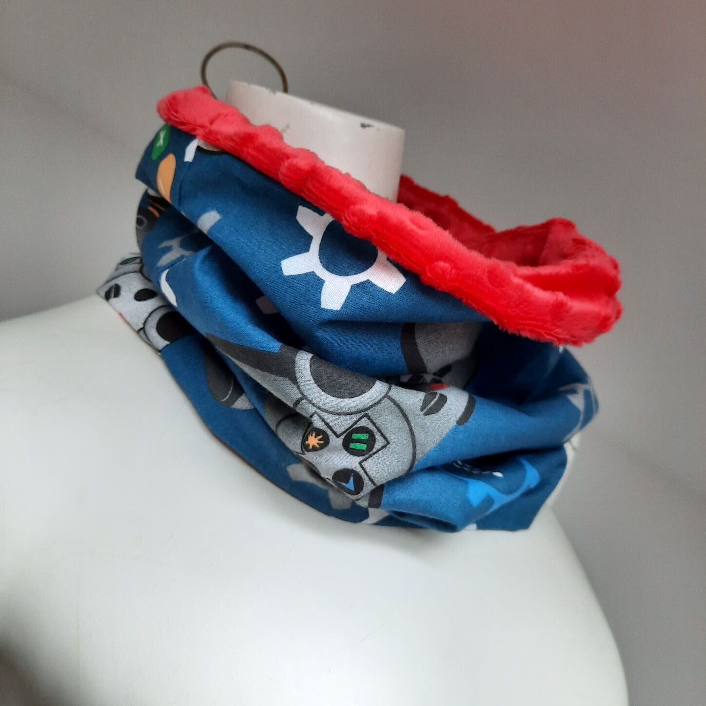 Snood Enfant &quot;Gaming&quot; polaire minky rouge