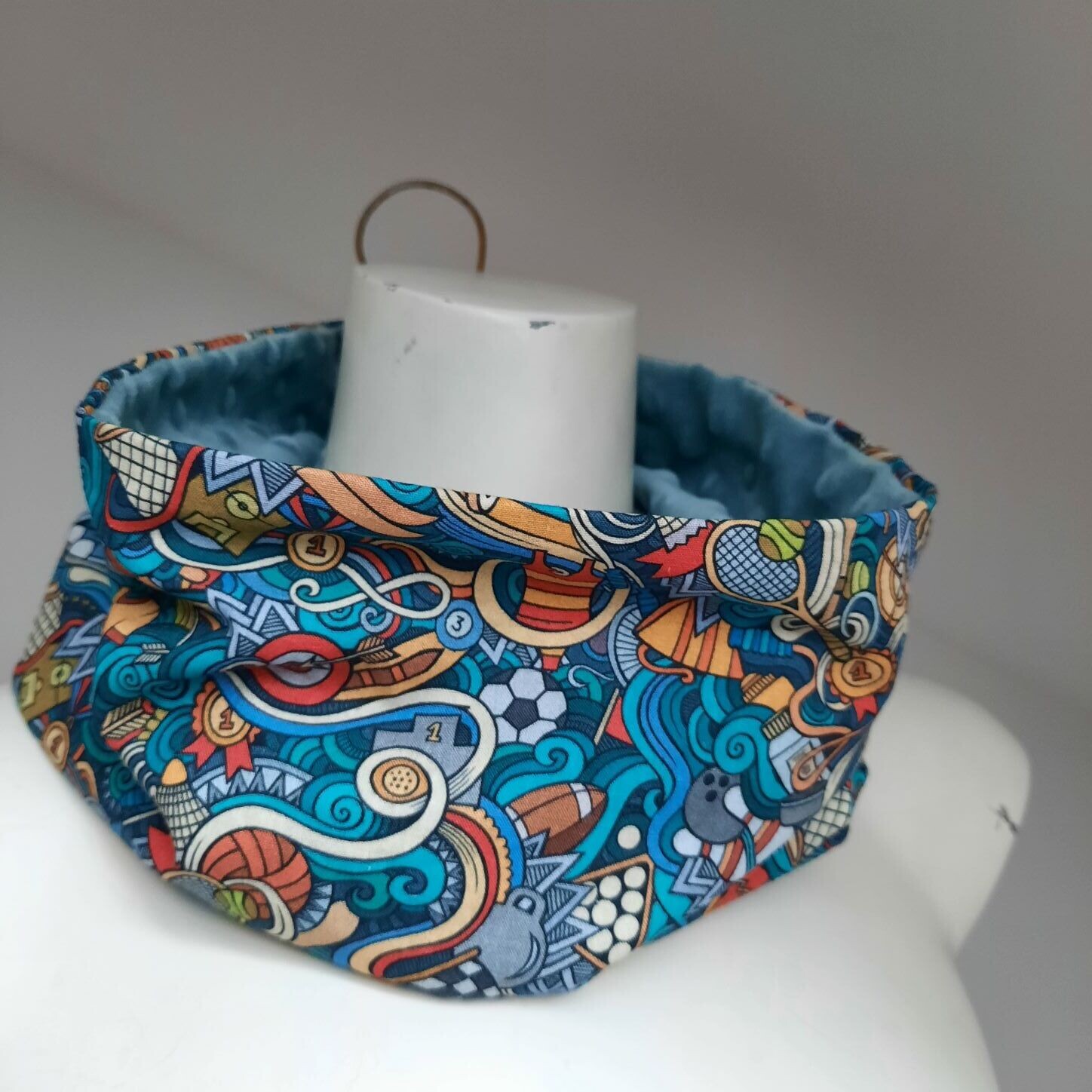 Snood Enfant &quot;Multisport&quot; polaire minky menthe claire