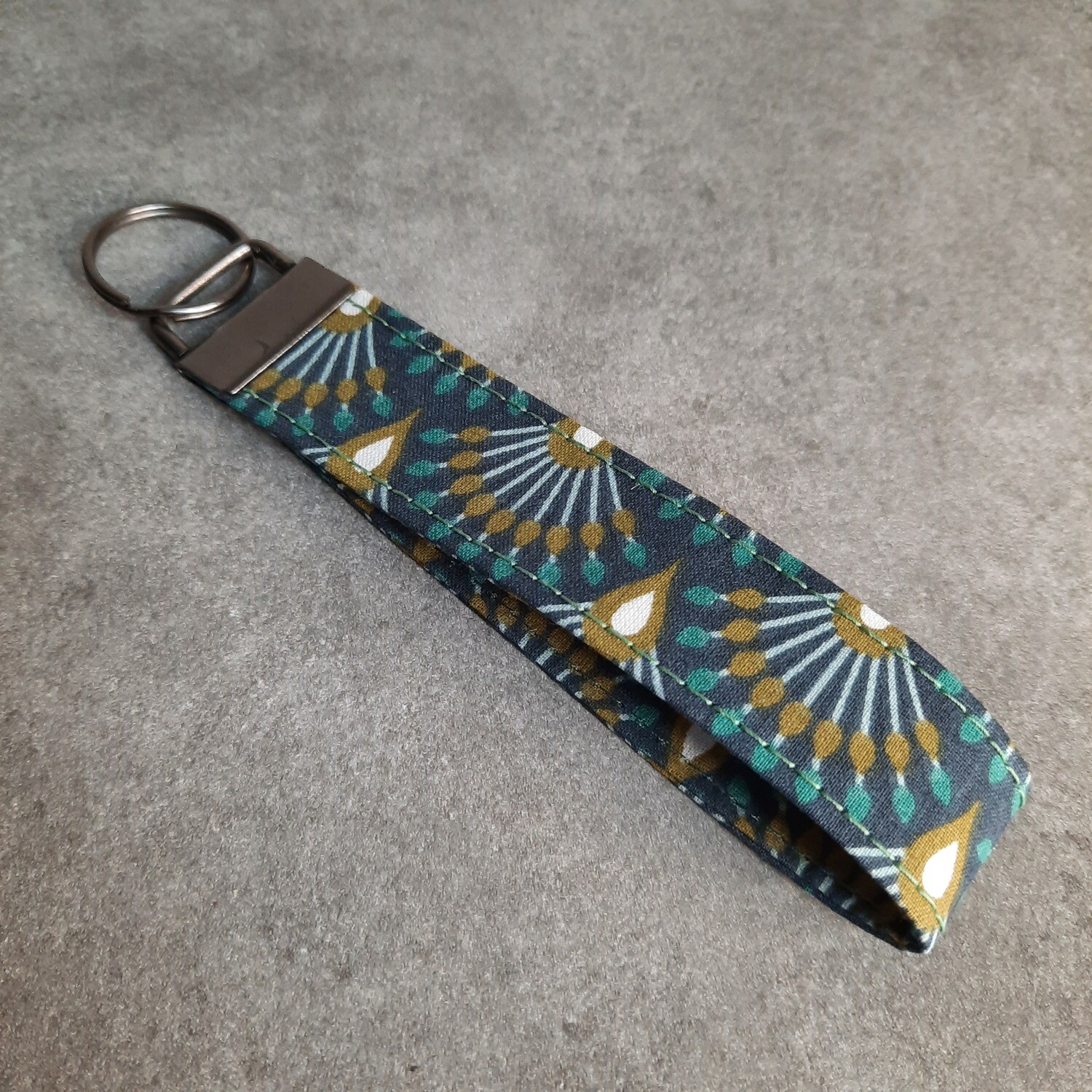 Porte-clefs de poignet Eventail Emeraude