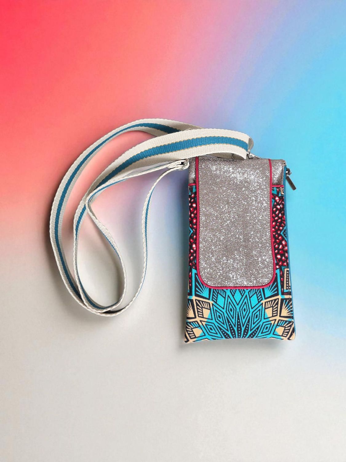 Holly la pochette téléphone &quot;Wax bleue&quot;