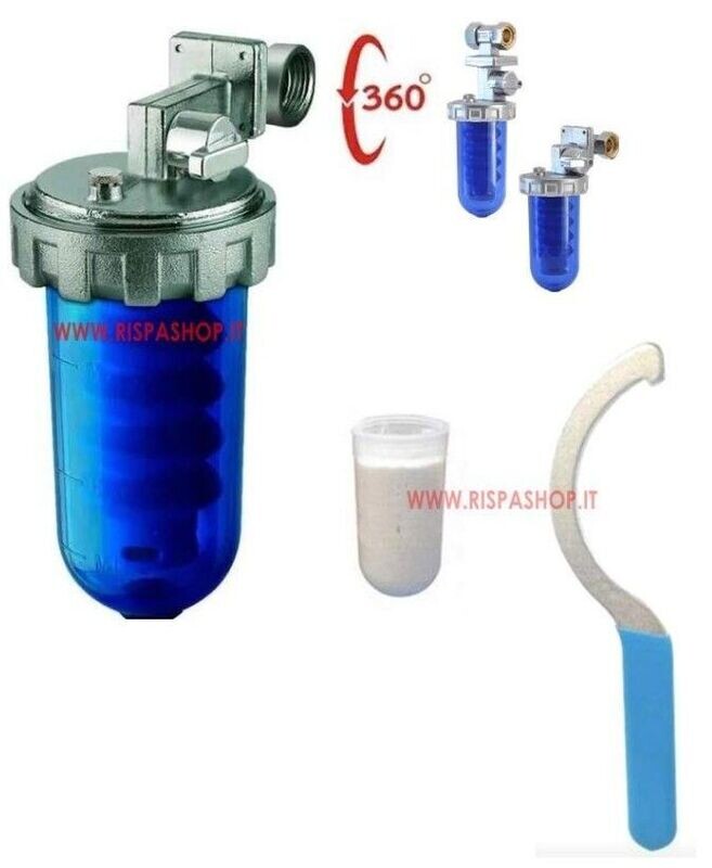 Dosatore polifosfati filtro anticalcare blu stop con chiave metallica smontaggio
