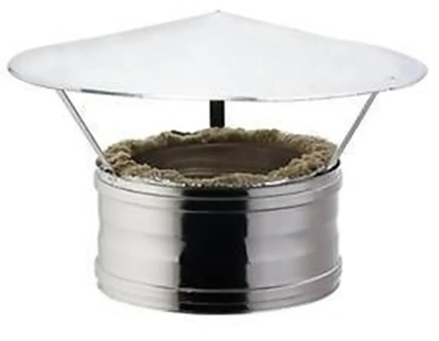 Cappello cinese 180/230 mm canna fumaria doppia parete inox coibentata con lana di roccia